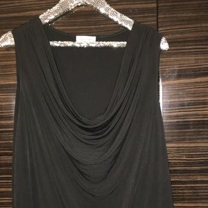 Calvin Klein black drape neck sleeveless tank 2X